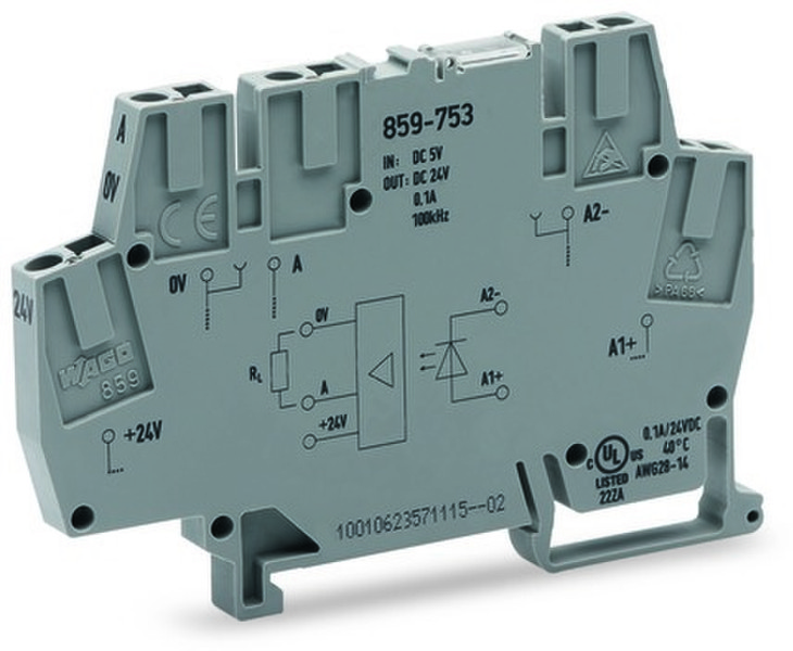 Wago 859-753 5P Grau Elektrischer Anschlussblock