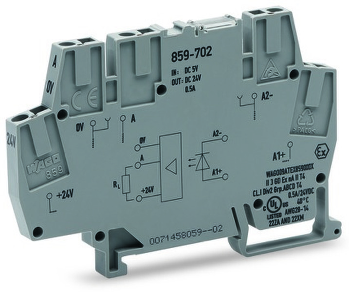 Wago 859-708 5P Grau Elektrischer Anschlussblock