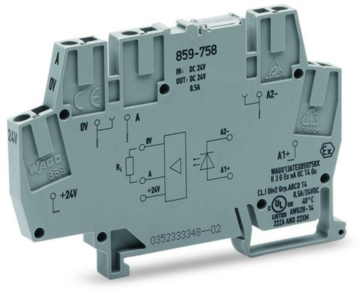 Wago 859-758 5P Grau Elektrischer Anschlussblock