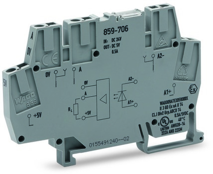 Wago 859-706 5P Grau Elektrischer Anschlussblock