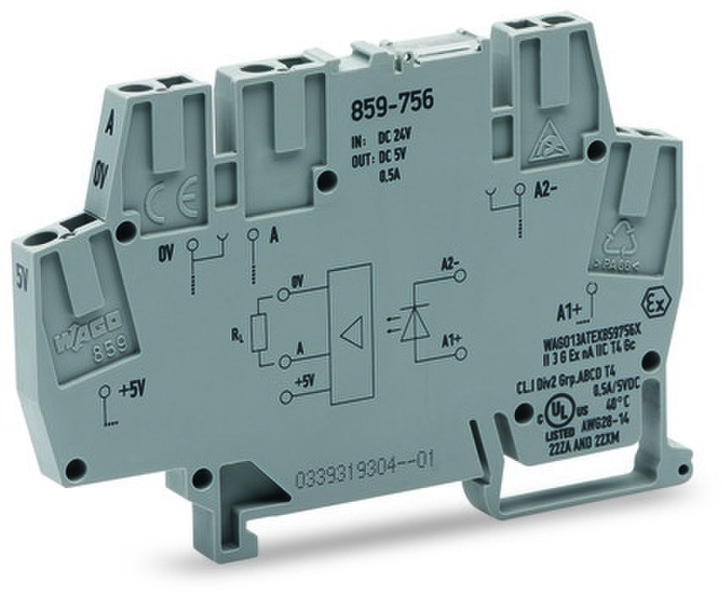 Wago 859-756 5P Grau Elektrischer Anschlussblock