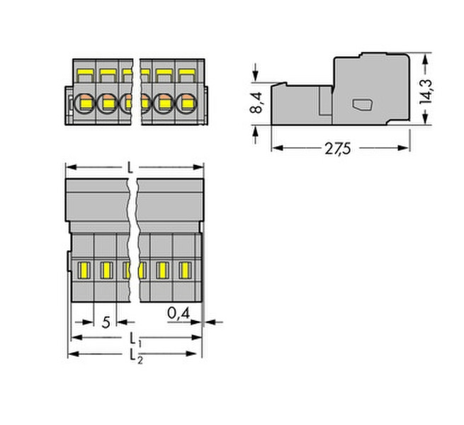 Wago 231-603 3P Elektrischer Anschlussblock