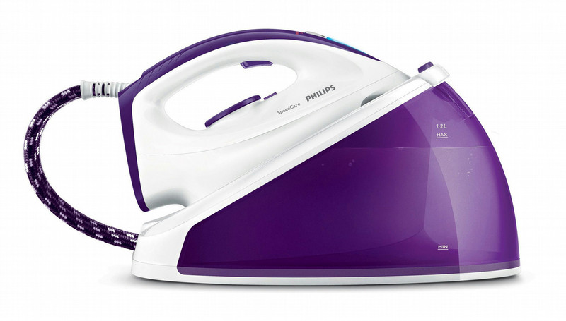 Philips SpeedCare GC6612/31 1.2L Ceramic soleplate Purple,White steam ironing station