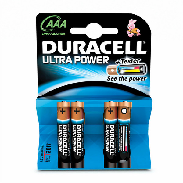 Duracell AAA Ultra Power (4pcs) Щелочной 1.5В батарейки