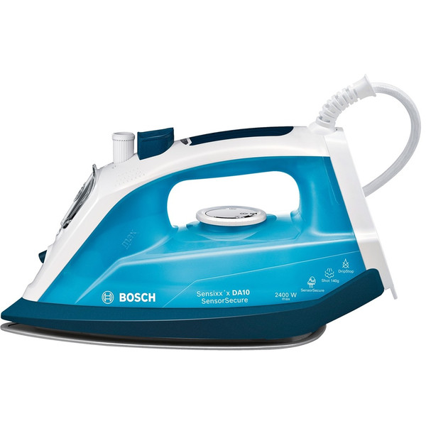 Bosch Sensixx'x DA10 Steam iron Palladium soleplate 2400W Blue,White