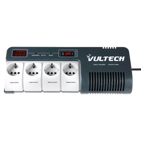 Vultech GS-1000AVR 4AC outlet(s) 160-280V Grau, Weiß Spannungsschutz