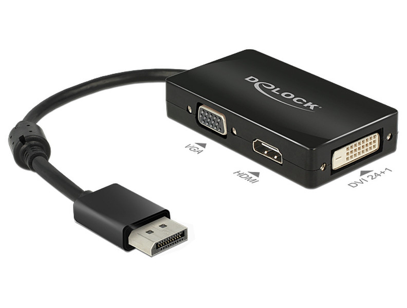 DeLOCK 0.16m DisplayPort/VGA+HDMI+DVI 0.16m DisplayPort VGA + HDMI + DVI Black