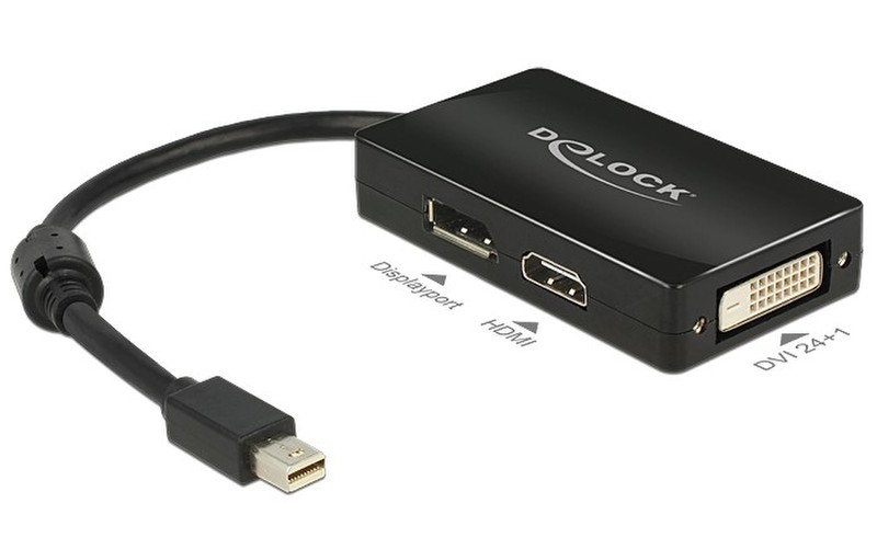 DeLOCK 0.16m DisplayPort/Displayport + HDMI + DVI 0.16м Mini DisplayPort DisplayPort + DVI + HDMI Черный