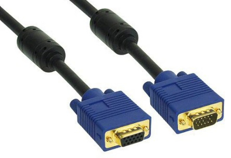 Kindermann 7483000520 20м VGA (D-Sub) VGA (D-Sub) Черный, Синий VGA кабель