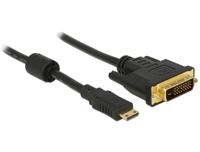 DeLOCK 1m mini-HDMI/DVI 1m Mini-HDMI DVI-D Schwarz