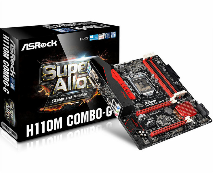 Asrock H110M COMBO-G Intel H110 LGA1151 Micro ATX motherboard