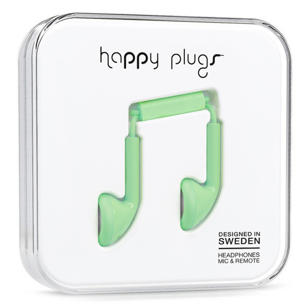 Happy Plugs Earbud Mint Стереофонический Вкладыши Зеленый