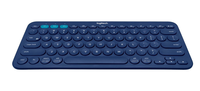 Logitech K380 Bluetooth Französisch Blau Tastatur für Mobilgeräte