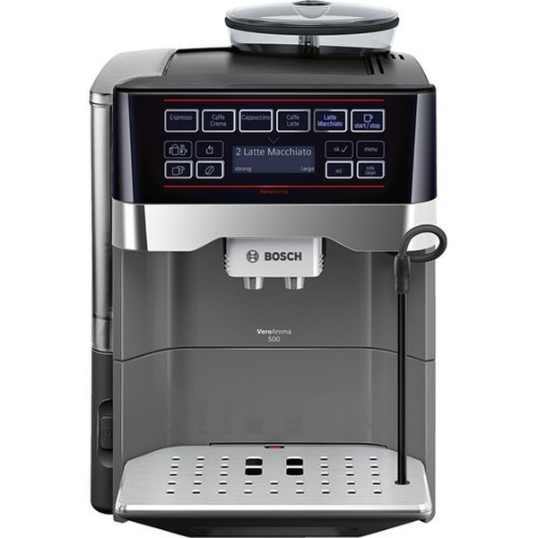 Bosch TES60523RW Отдельностоящий Автоматическая Espresso machine 1.7л Черный, Серый кофеварка