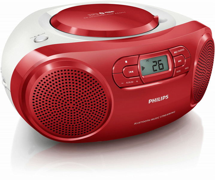 Philips AZ331TX/78 4W Red,Silver home audio set