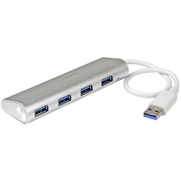 StarTech.com 4 Port kompakter USB 3.0 Hub mit eingebautem Kabel