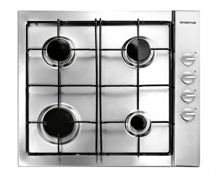 Inventum IKG6010RVS Built-in Gas Black,Stainless steel hob