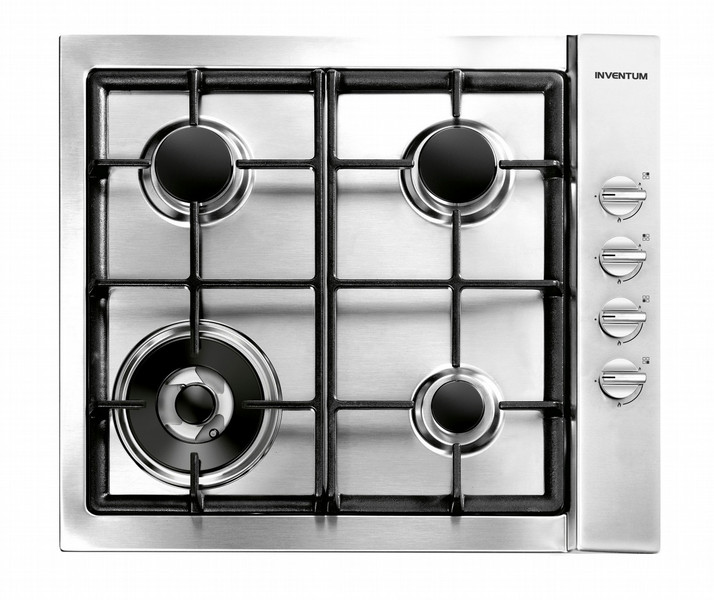 Inventum IKG6012WGRVS Built-in Gas Black,Stainless steel hob