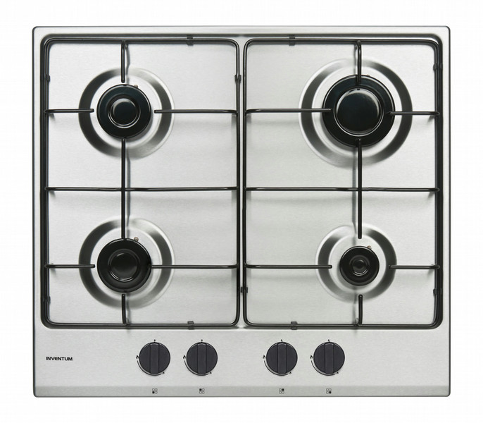 Inventum IKG6020RVS Built-in Gas Black,Stainless steel hob