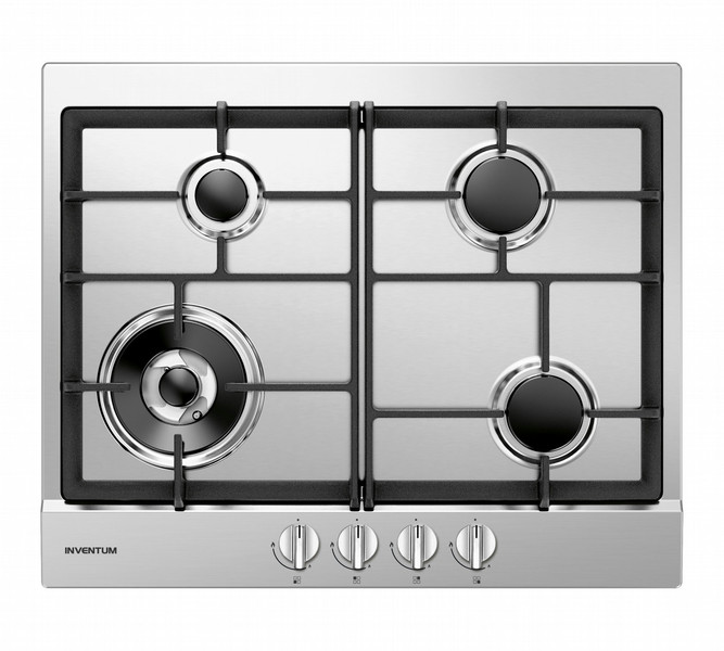 Inventum IKG6022WGRVS Built-in Gas Black,Stainless steel hob