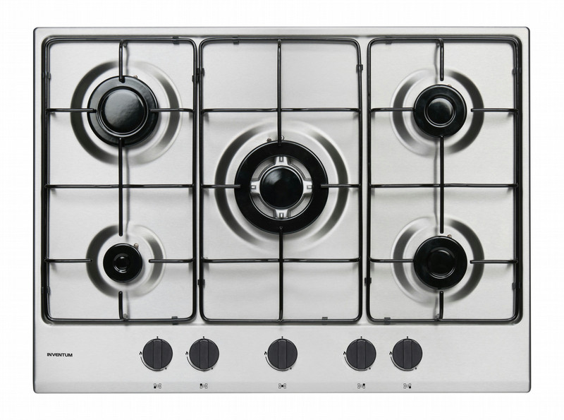 Inventum IKG7020WRVS Built-in Gas Black,Stainless steel hob