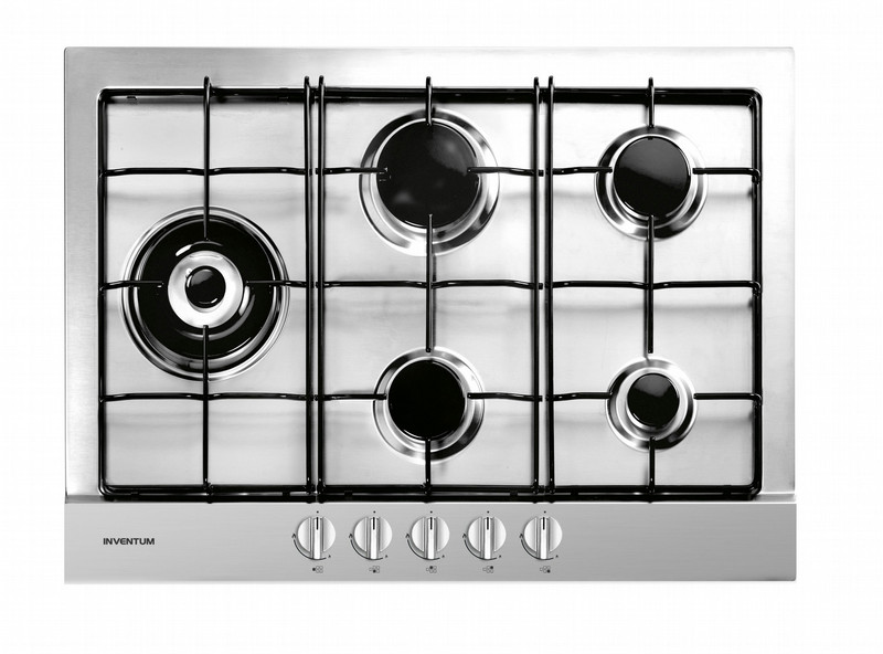 Inventum IKG7021WRVS Built-in Gas Black,Stainless steel hob