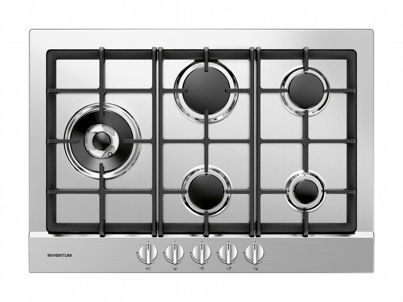 Inventum IKG7022WGRVS Built-in Gas Black,Stainless steel hob