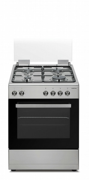 Inventum VFG6012RVS Отдельностоящий Gas hob A Черный, Нержавеющая сталь кухонная плита