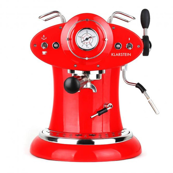 Klarstein 10024131 Espresso machine 1л 6чашек Красный, Нержавеющая сталь кофеварка