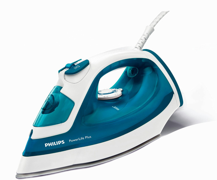 Philips PowerLife Plus GC2981/26 Утюг для сухой глажки и отпаривания Подошва с покрытием SteamGlide 2200Вт Синий, Белый утюг