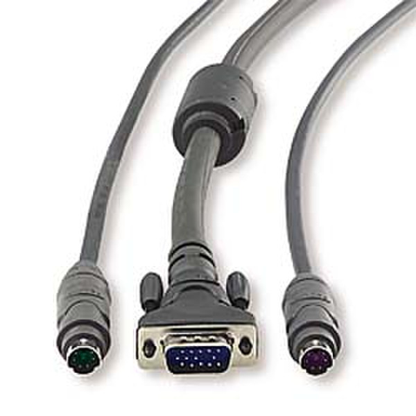 Belkin KVM All-In-One Cable Kit PS2 1.8m 1.8м Серый кабель клавиатуры / видео / мыши