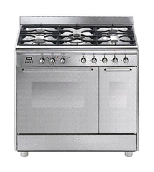 Smeg CG92PX9 Freistehend Gas hob A Edelstahl Küchenherd