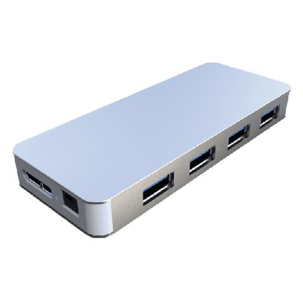 MCL USB3C-H104 USB 3.0 (3.1 Gen 1) Type-A 5000Мбит/с Cеребряный хаб-разветвитель