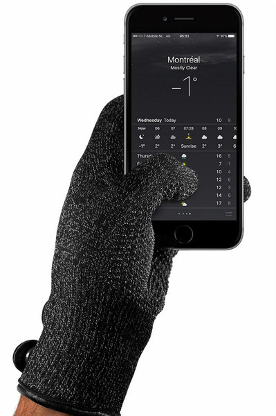 Mujjo -GLKN-011-S Black touchscreen gloves
