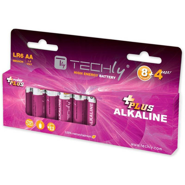 Techly Blister 12 Power Plus Batteries Stylus AA Alkaline LR06 1.5V IBT-KAP-LR06-B12T