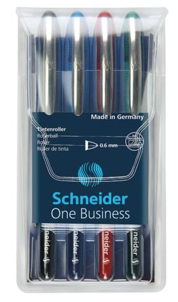 Schneider One Business Clip-on retractable pen Black,Blue,Green,Red 4pc(s)