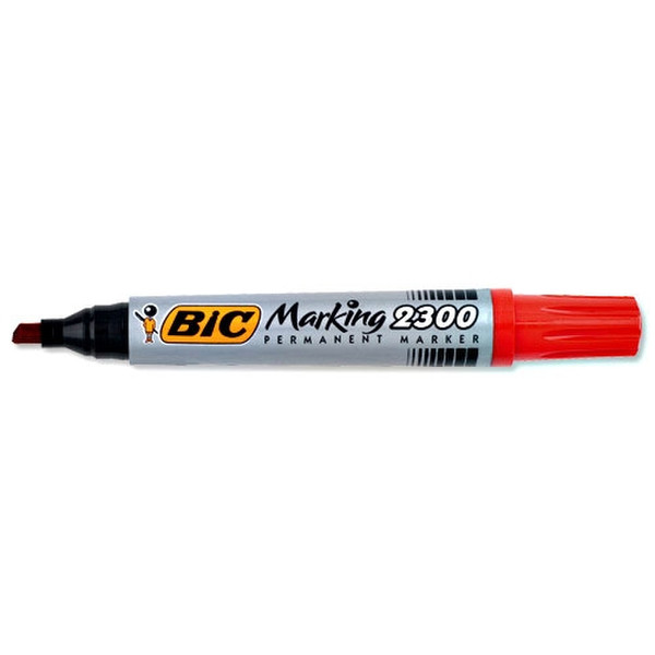 BIC Marking 2300 Meißel Rot 12Stück(e) Permanent-Marker