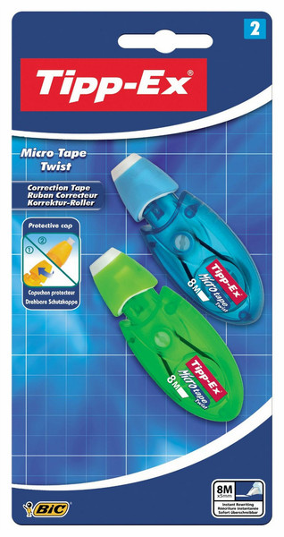 BIC Tipp-Ex Micro Tape Twist 8м Разноцветный 2шт корректирующая лента