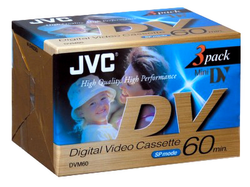 JVC M-DV60 MiniDV Cassette, 3-Pack Video сassette 60мин 3шт