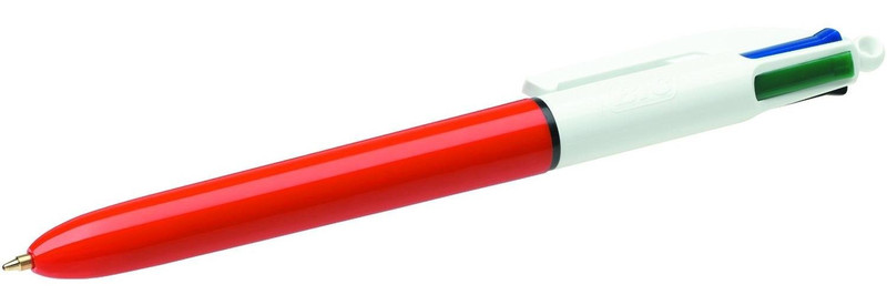 BIC 4-Color Clip-on retractable ballpoint pen Fine Black,Blue,Green,Red