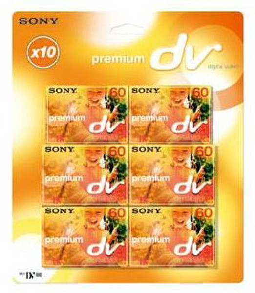 Sony 10DVM60PR-BT Blister of 10 MiniDV Premium Tape MiniDV blank video tape