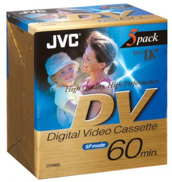 JVC M-DV60 MiniDV Cassette, 5-Pack Video сassette 60мин 5шт