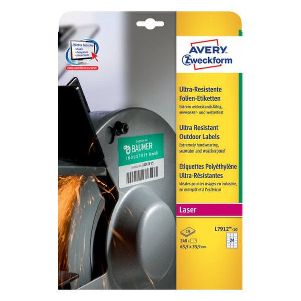 Avery L7912-10 self-adhesive label
