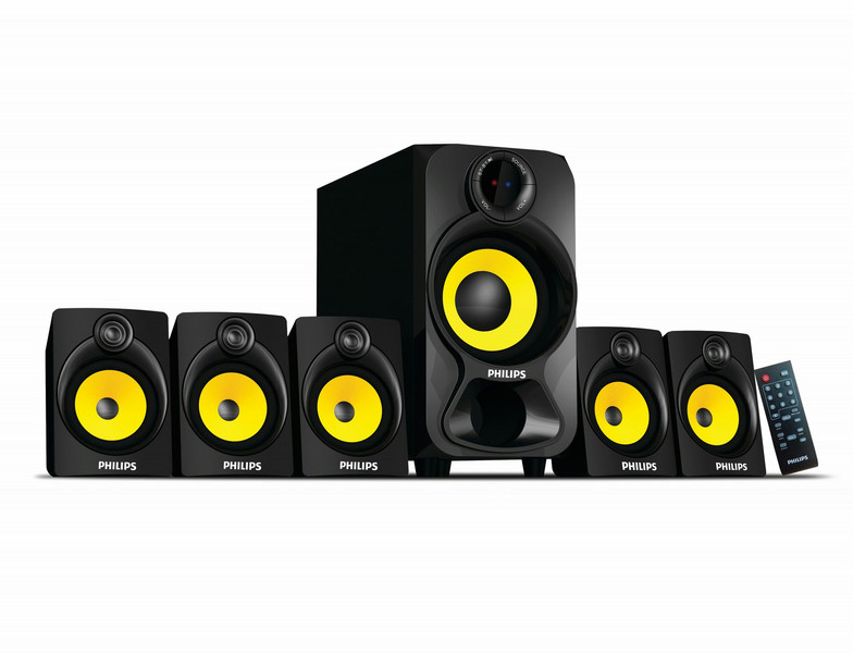 Philips SPA3800B/94 5.1channels 28W Black,Yellow speaker set