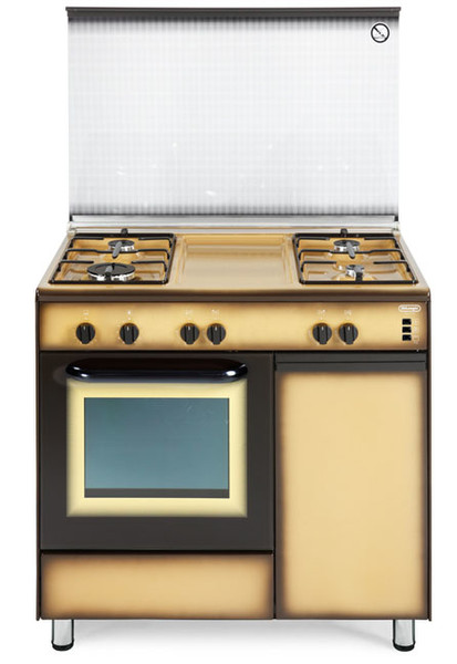 DeLonghi DGK 964 B Freistehend Gas hob A Braun, Gelb Küchenherd