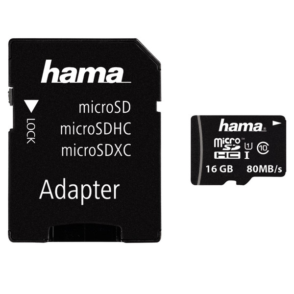 Hama microSDHC 16GB 16GB MicroSDHC UHS-I Class 10 memory card