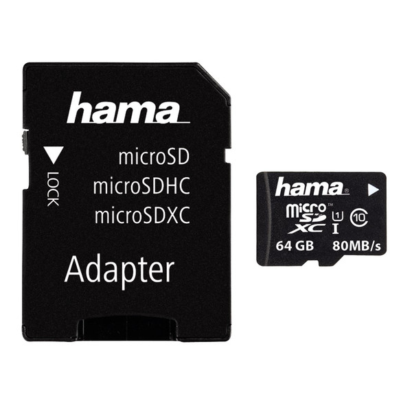 Hama microSDXC 64GB 64GB MicroSDXC UHS-I Class 10 Speicherkarte