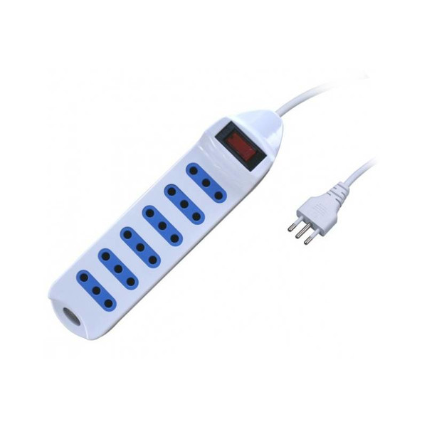 Techly Power Strip 6 Italian 10A with Bright Switch, White IUPS-PCP-610