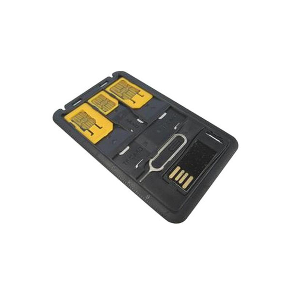 Techly I-SIM-5 USB 2.0 Черный, Желтый устройство для чтения карт флэш-памяти
