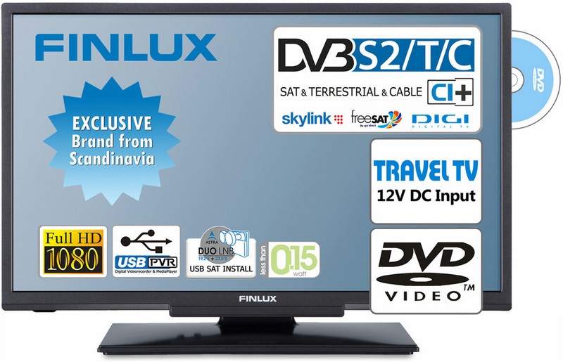 Finlux 22FLHZR274SVD 22Zoll Full HD Schwarz LED-Fernseher
